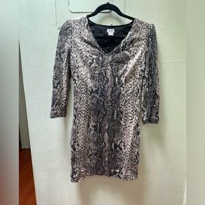 Women’s Cache Sequined Pencil Dress Size Small Snake Print